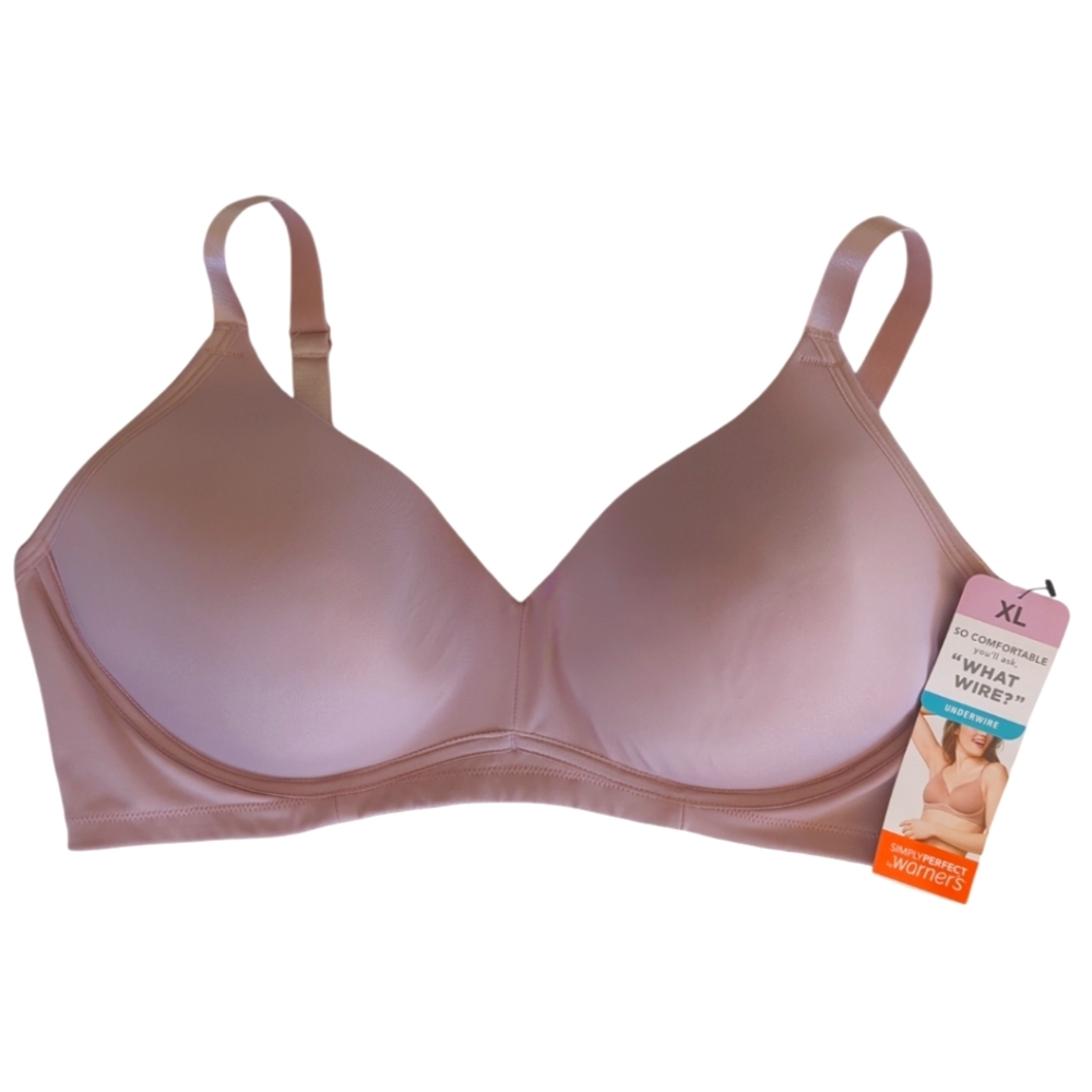 NWT Simply Perfect by Warner's Underwire Contour Poke-Free Comfort Bra XL Mauve